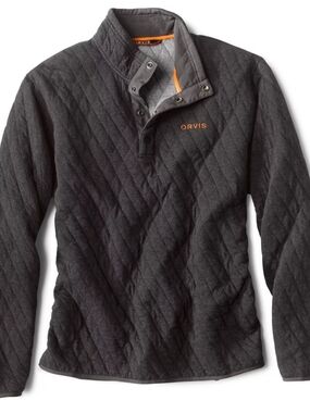 Orvis Outdoor Quilted Snap Sweatshirt Sz Large
